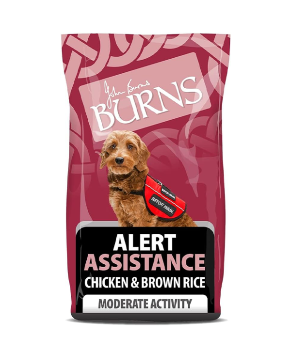 Burns Pet Nutrition Hypoallergenic Complete Dry Dog Food Adult and Senior Dog Alert Chicken and Brown Rice 12 kg