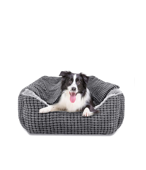 Rectangle XL Dog Bed Warm Hooded Dog Bed, Luxury Super Soft Pet Cave Bed Washable, Fits Up To 20/30/40/60lbs Pets