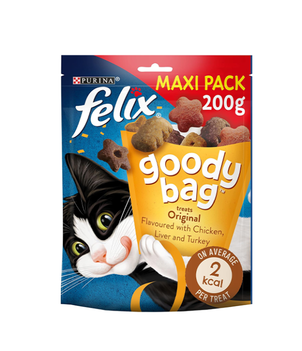 Felix Goody Bag Cat Treats Original Mix 200g, Pack of 5