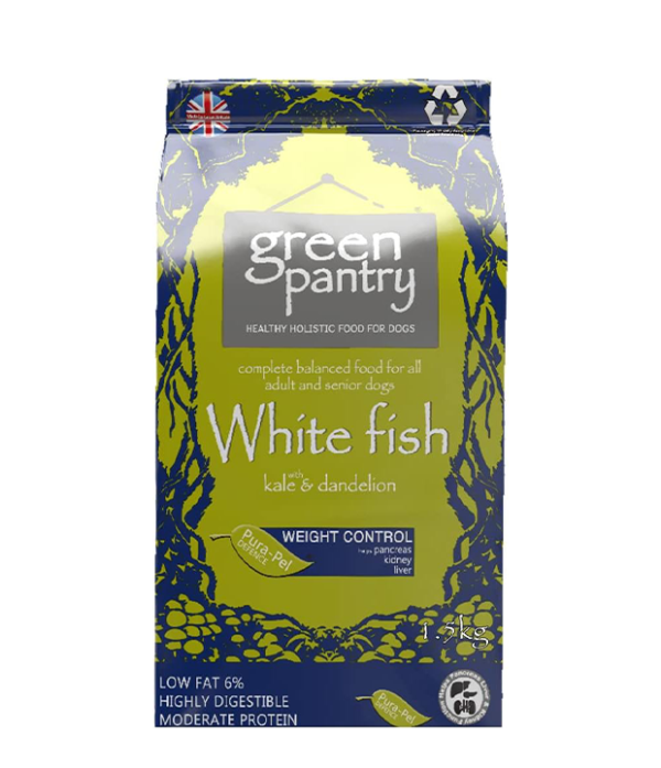 Green Pantry White Fish with Kale & Dandelion Dry Compete Dog Food - All Life Stages - 1.5kg