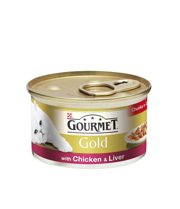 Gourmet Gold Chunks with Chicken and Liver in Gravy, 85 g