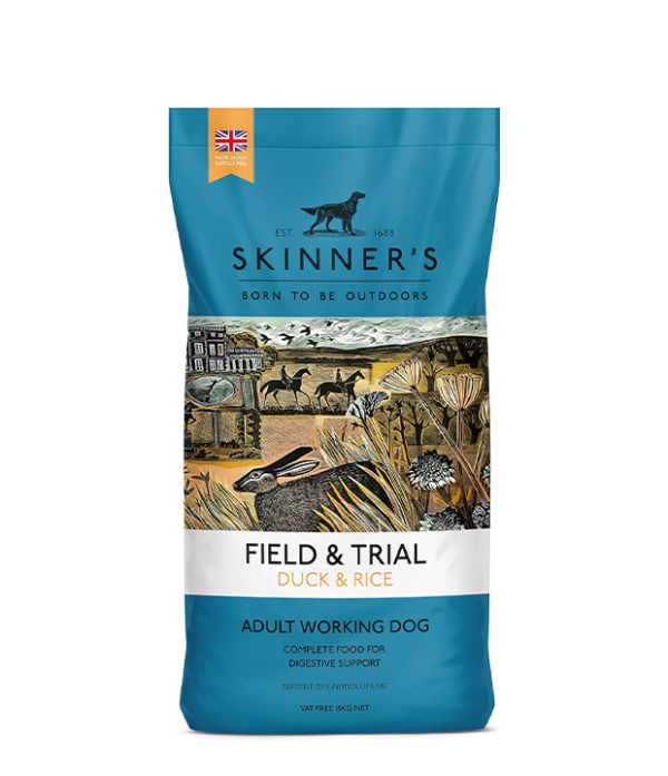 Skinner’s Field & Trial Duck & Rice – Complete Dry Adult Dog Food, Sensitive, Hypoallergenic, For Active Dogs, 15kg