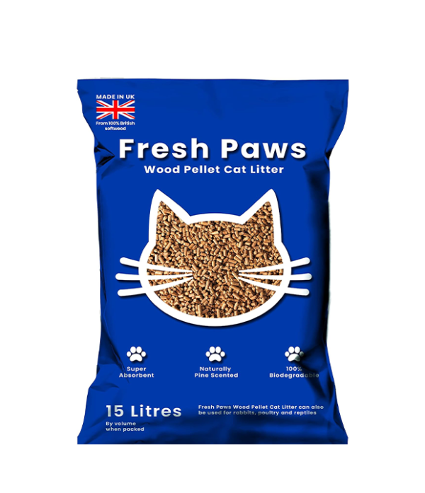 Fresh Paws Premium Wood Pellet Cat Litter, 15 L